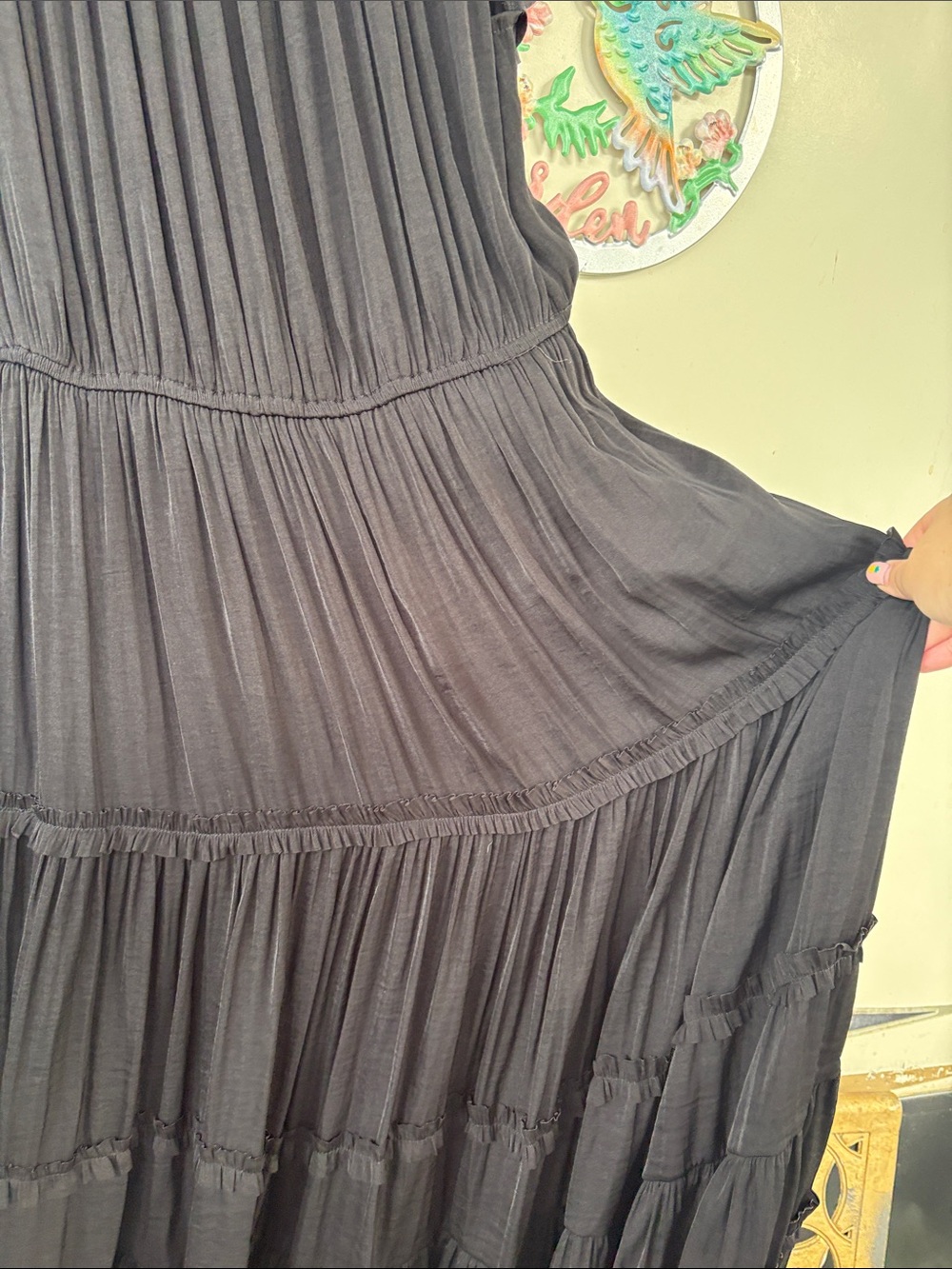 Sam Edelman Black Ruffle-Tier Maxi Dress - Picture 7 of 8